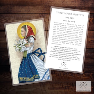Heilige Maria Goretti Gebetskarte