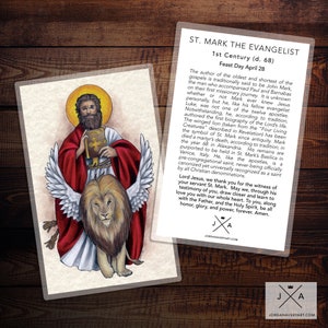 Gebetskarte zum Heiligen Markus, dem Evangelisten