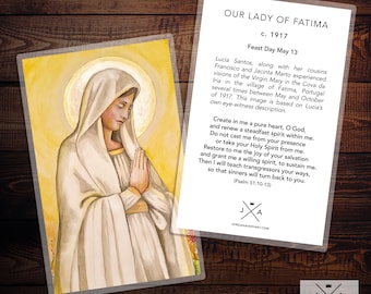 25/pkg Our Lady of Fatima Wallet Size Prayer Card Spanish - Etsy