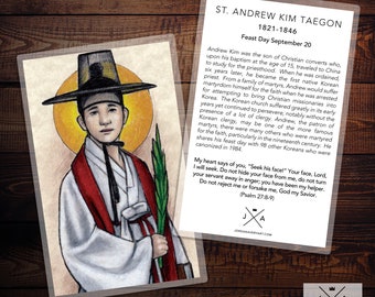 Saint Andrew Kim Prayer Card