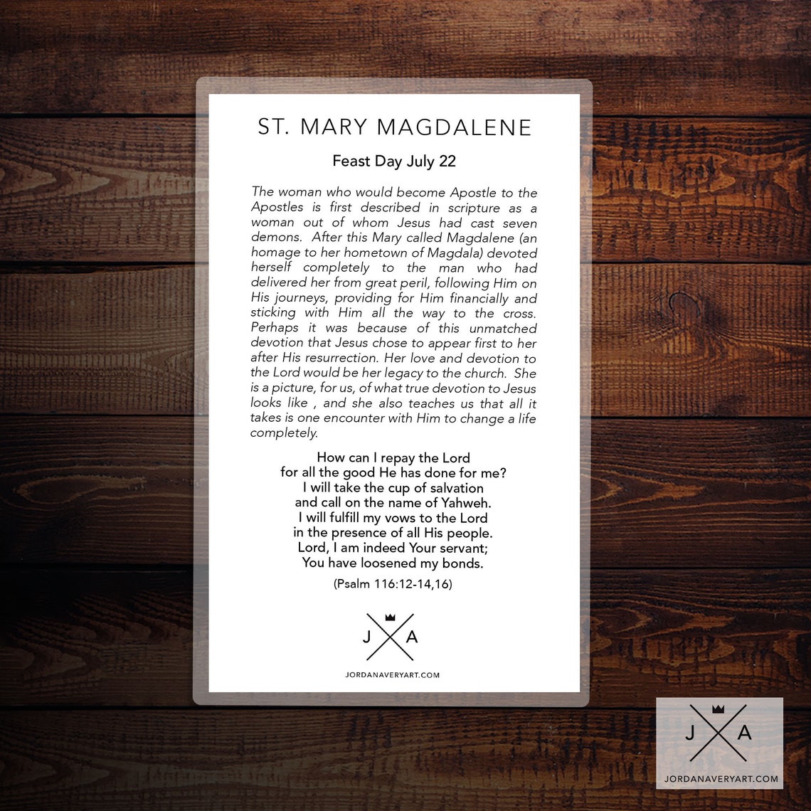 Saint Mary Magdalene Prayer Card B - Etsy