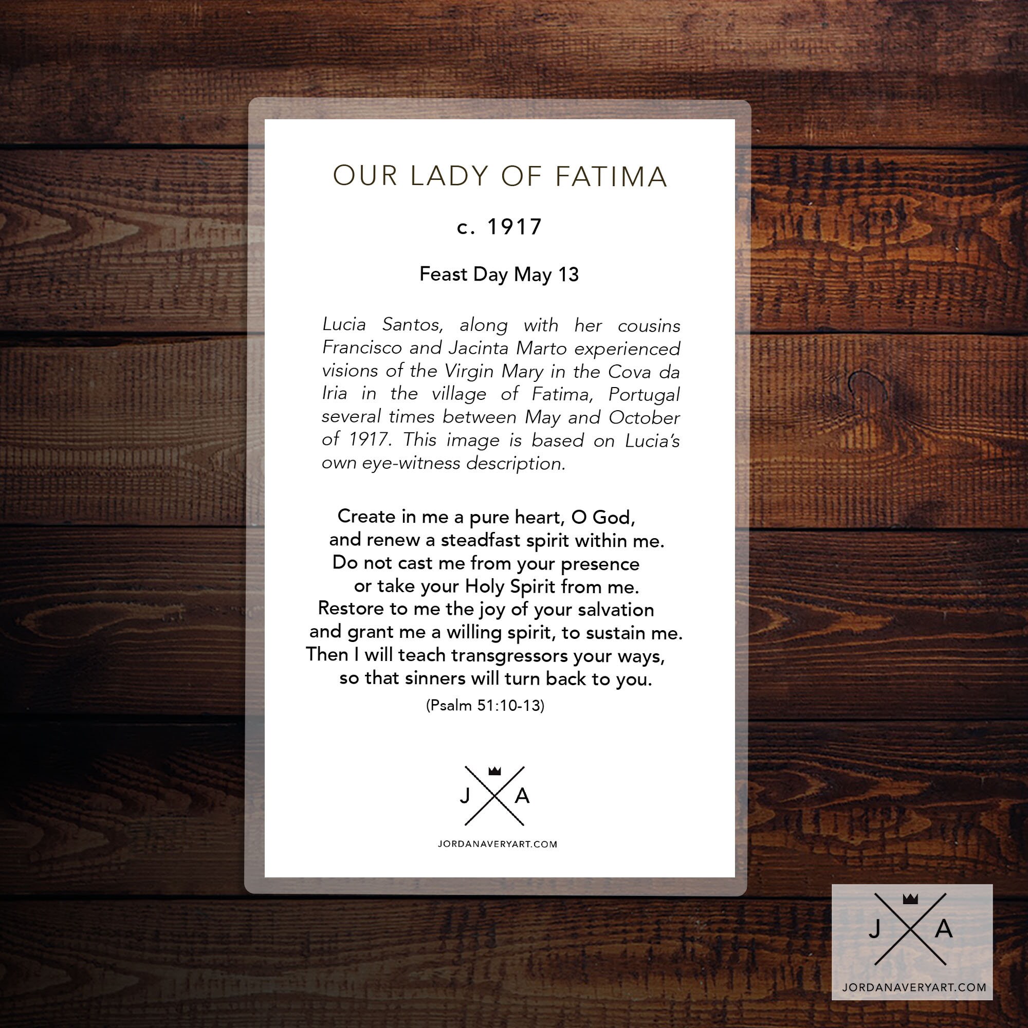 Our Lady of Fatima Prayer Card - Etsy