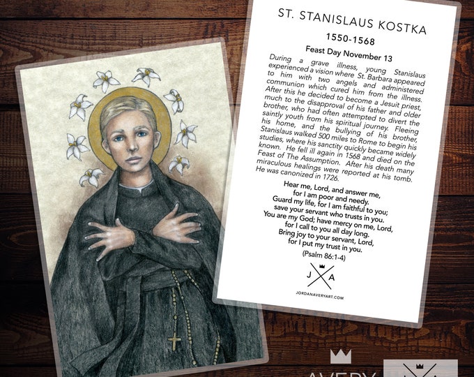 Saint Stanislaus Kostka Prayer Card Etsy
