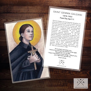 Carte de prière Sainte Gemma Galgani