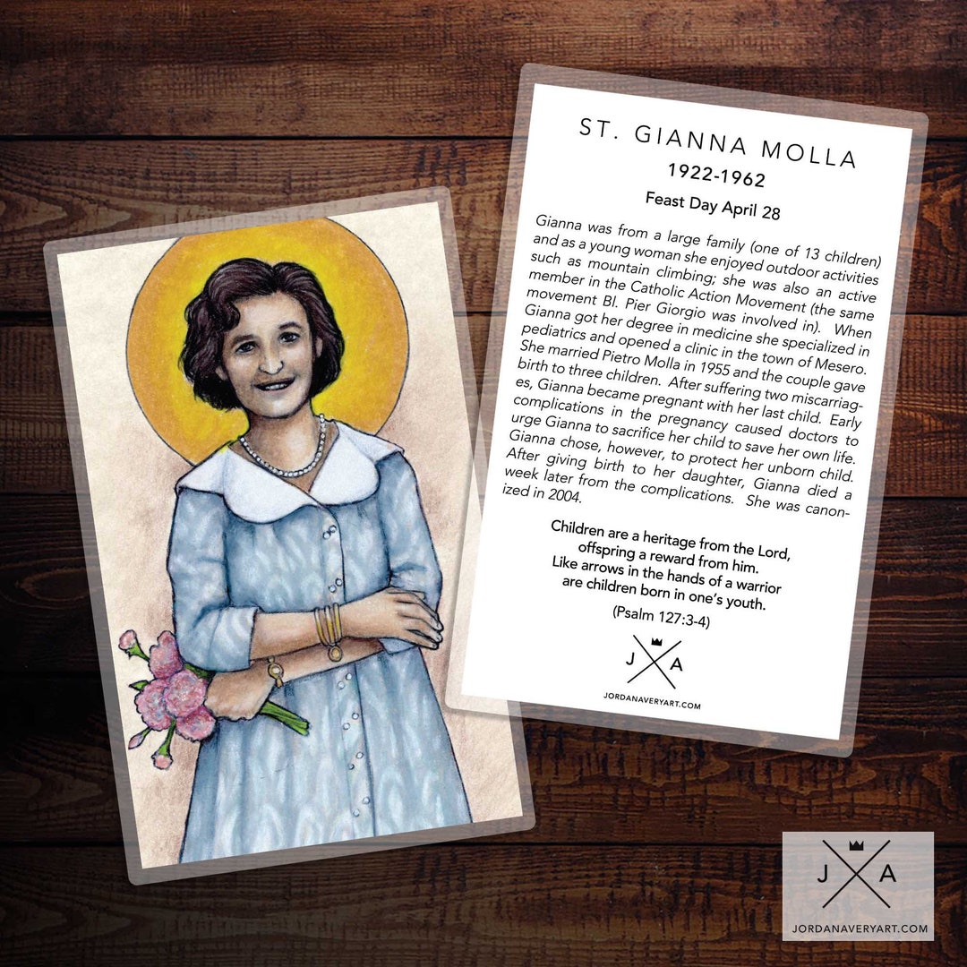 Saint Gianna Molla Prayer Card Etsy