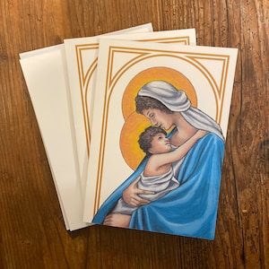 Conjuntos de cartões de Natal Madonna e criança 2022