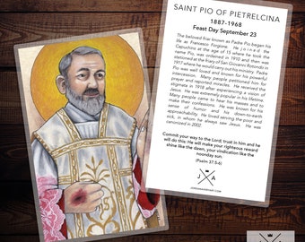 Saint Pio of Pietrelcina (Padre Pio) Prayer Card