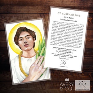 Estampa de oración de San Lorenzo Ruiz