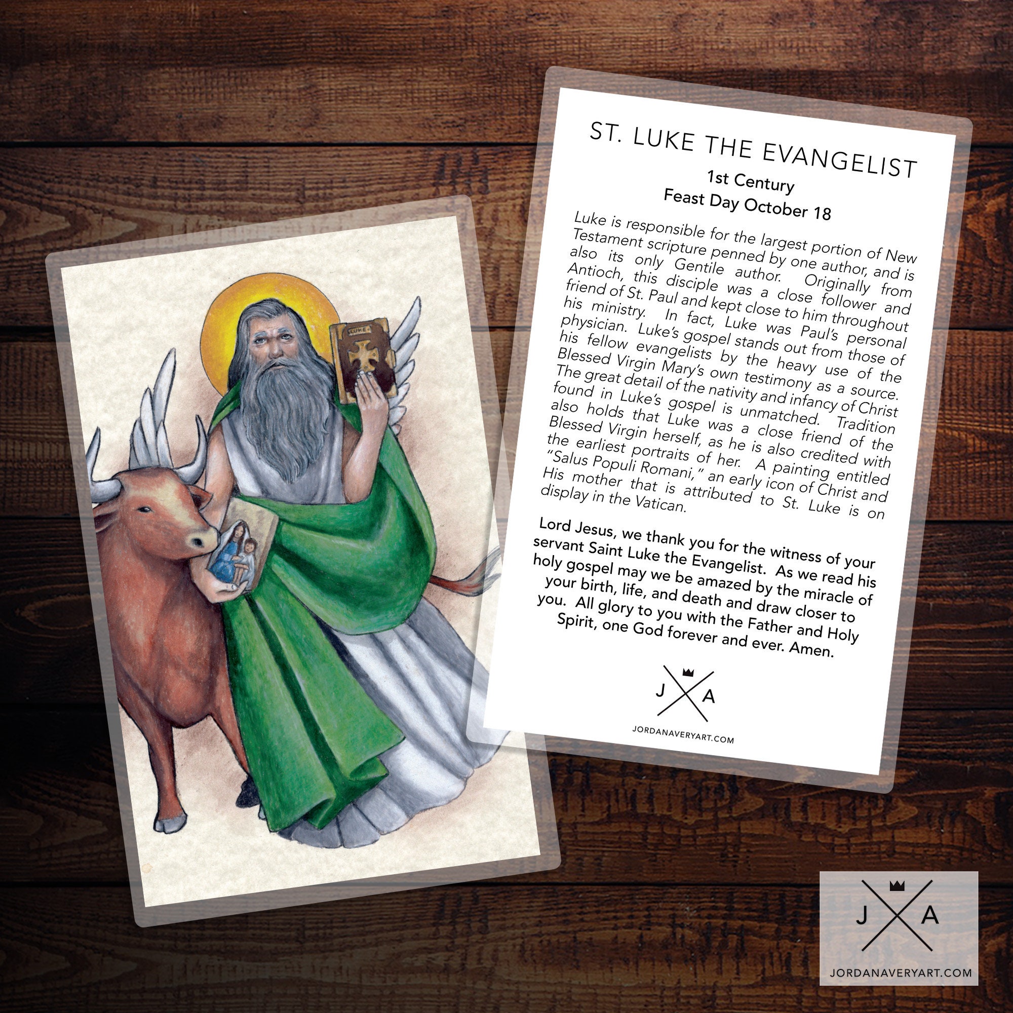 Saint Luke the Evangelist Prayer Card