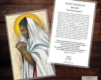 Cartão de oração de Santa Mônica