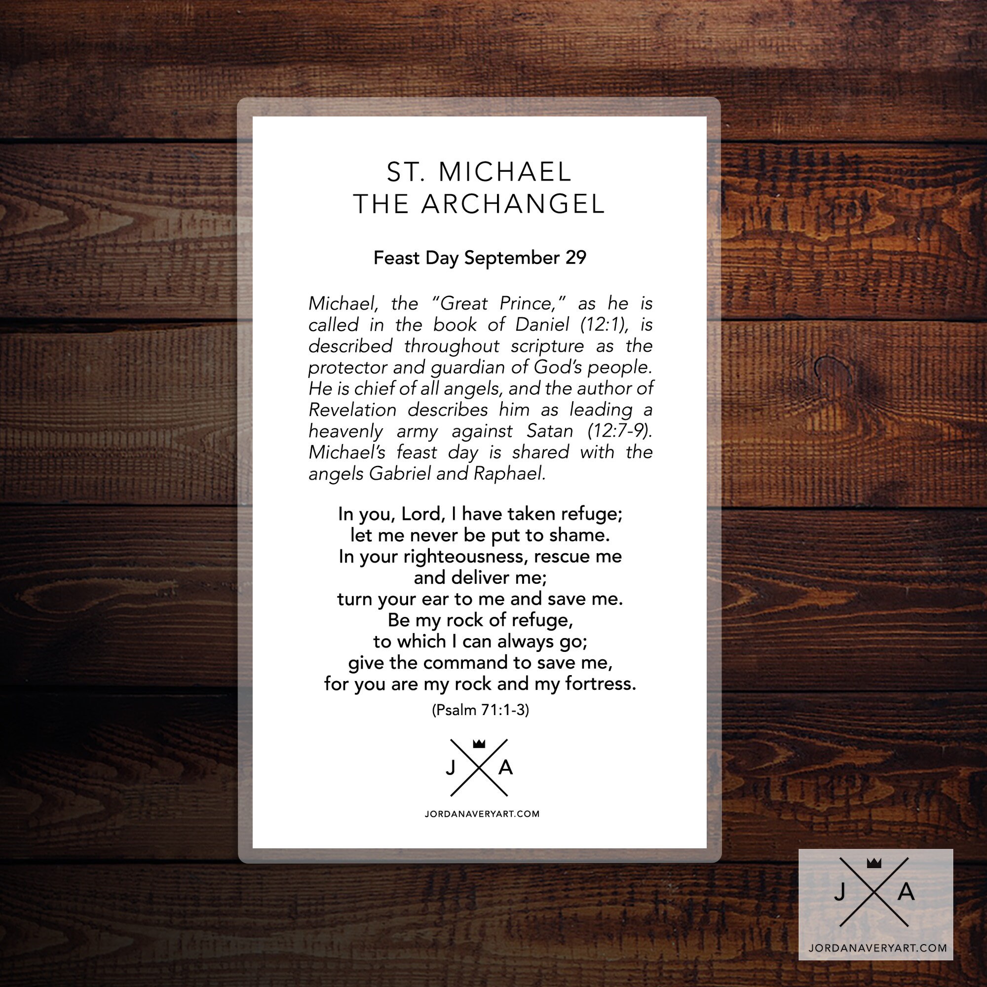 Saint Michael the Archangel Prayer Card B - Etsy