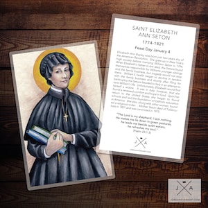 Carte de prière de Sainte Elizabeth Ann Seton
