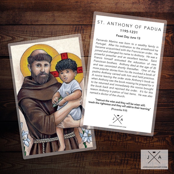 Saint Anthony of Padua Prayer Card