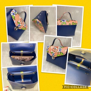 Poppy bag, tutorial and pdf pattern for a shoulder bag that can be declined at will. Can be made of faux leather or leather, thick cork.