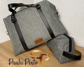 Kit Maya,  patron et tutoriel pdf. Sac de voyage et trousse de toilette assortie