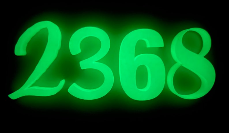 Glow in the Dark House Numbers and Letters for your Front Door UP TO 4 CHARACTERS image 1