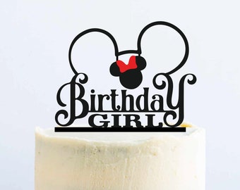 Minnie Mouse Birthday Girl Cake Topper | Birthday Cake | Girl's Birthday