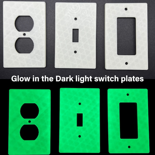 Glow in the Dark Light Switch Plates | Socket Plates | Rocker | Toggle | Duplex | Night Light