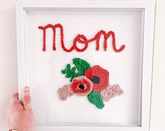 PATTERN | Crochet Mother's Day Pattern | Crochet Flowers | Applique | Gift | For Mom