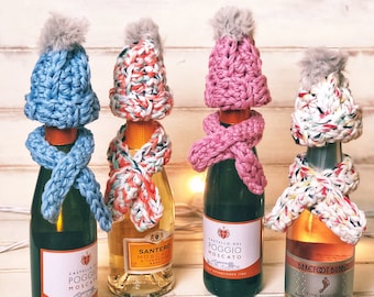 Crochet Wine Bottle Hat and Scarf Pattern, Beginner Friendly (PDF Pattern)