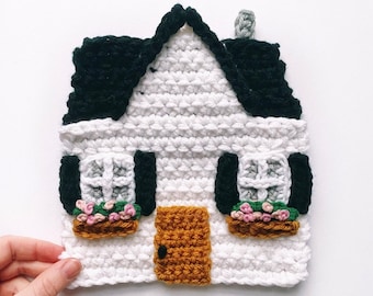 PATTERN | Crochet Pattern | Applique | Crochet House Gift | Housewarming | Greeting Card | Beginner Crochet | PDF Downloadable | Modern |Fun