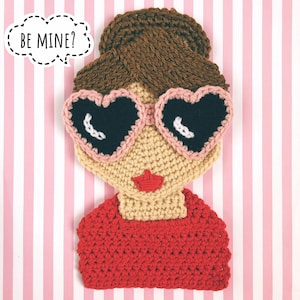 Crochet Patterns, Doll Face, Crochet For Woman, Crochet Appliqué, Crochet Portrait Art, Crochet Girl Doll, PDF Crochet Pattern Easy image 8