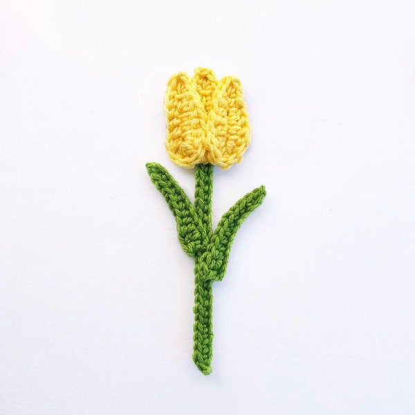 PATTERN | Crochet Tulip Applique Pattern | Beginner Crochet | Quick and Easy | Spring Decoration | Crochet Flower Bouquet