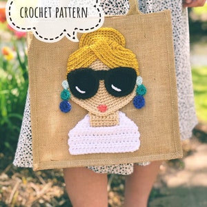 Crochet Patterns, Doll Face, Crochet For Woman, Crochet Appliqué, Crochet Portrait Art, Crochet Girl Doll, PDF Crochet Pattern Easy image 6