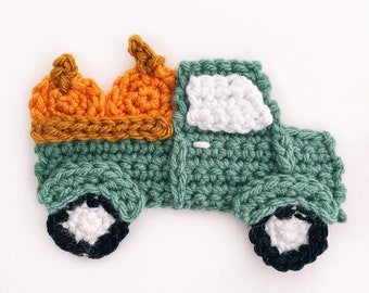 PATTERN | Crochet Pumpkin Truck Applique Pattern | Beginner Project | Quick and Easy | Fall Decoration