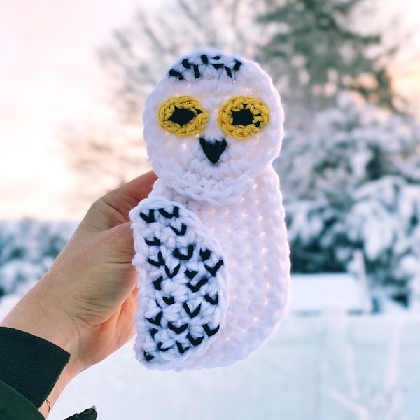 PATTERN | Crochet Snowy Owl Applique | Crochet Animal Pattern | Crochet owl | Crochet Winter | Beginner Crochet | Easy Crochet Pattern