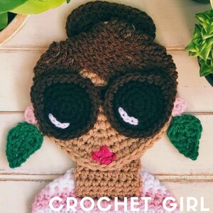 Crochet Patterns, Doll Face, Crochet For Woman, Crochet Appliqué, Crochet Portrait Art, Crochet Girl Doll, PDF Crochet Pattern Easy image 9