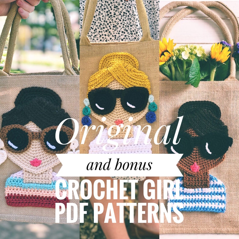 Crochet Patterns, Doll Face, Crochet For Woman, Crochet Appliqué, Crochet Portrait Art, Crochet Girl Doll, PDF Crochet Pattern Easy image 2