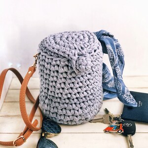 Crochet Environmentally Friendly Pattern, Crochet Bucket Bag, Trendy Crochet Pattern, Crochet for Her, Make your own bag, DIY, t-shrt yarn image 4
