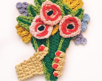 PATTERN | Crochet pattern | Applique | Flowers | Bouquet | Woman | Quick | Easy | Pdf Download | Modern | Feminine | Mother's | Bride