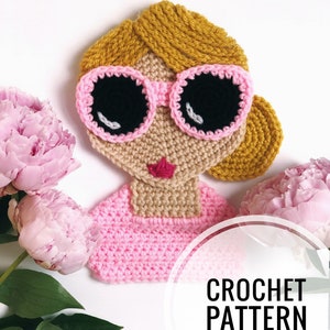 Crochet Patterns, Doll Face, Crochet For Woman, Crochet Appliqué, Crochet Portrait Art, Crochet Girl Doll, PDF Crochet Pattern Easy image 7