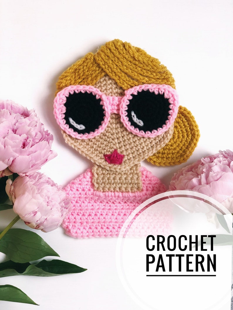 Crochet Patterns, Doll Face, Crochet For Woman, Crochet Appliqué, Crochet Portrait Art, Crochet Girl Doll, PDF Crochet Pattern Easy image 7