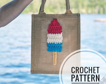 Crochet Popsicle Applique Pattern, PDF Download Pattern, Crochet Rocket Pop, Easy Quick Summer Crochet Pattern, Beginner Crocheters, Simple