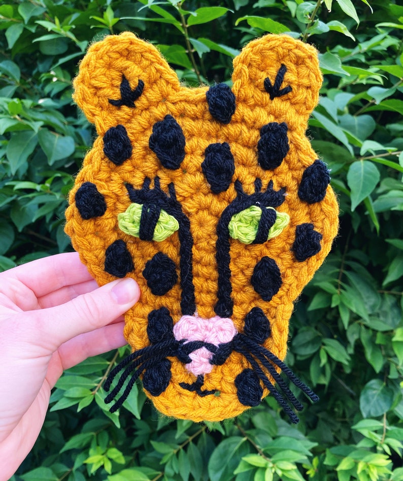 PATTERN Crochet Leopard Applique Jungle Animal Leopard Etsy