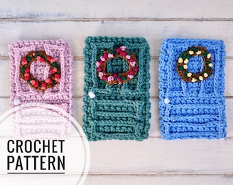 PATTERN | Crochet Door | House Decoration | Mother's Day Card | Gift Card Holder | Floral Wreath | Simple | Beginner | Easy | Quick | Rustic