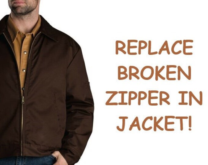Replace Jacket Full Front Zipper Sewing & Alteration Service Half or