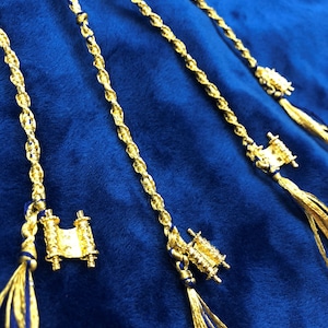 Gold Torah Scroll Tzit-Tzits/Tassels ~ Choose Loop & Hook Type