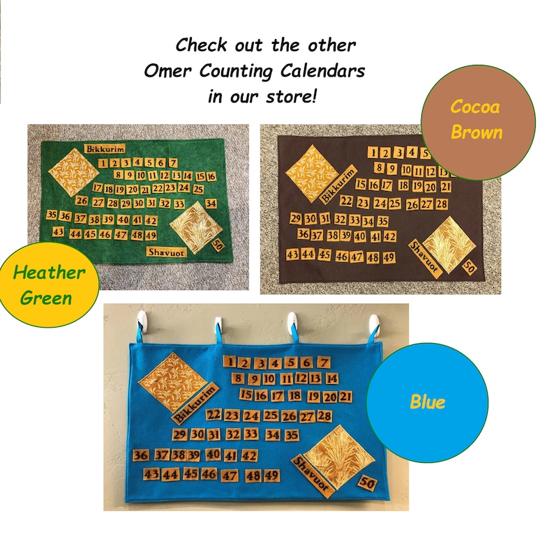 Interactive Omer Counting Calendar Blue Felt Wallhanging Etsy