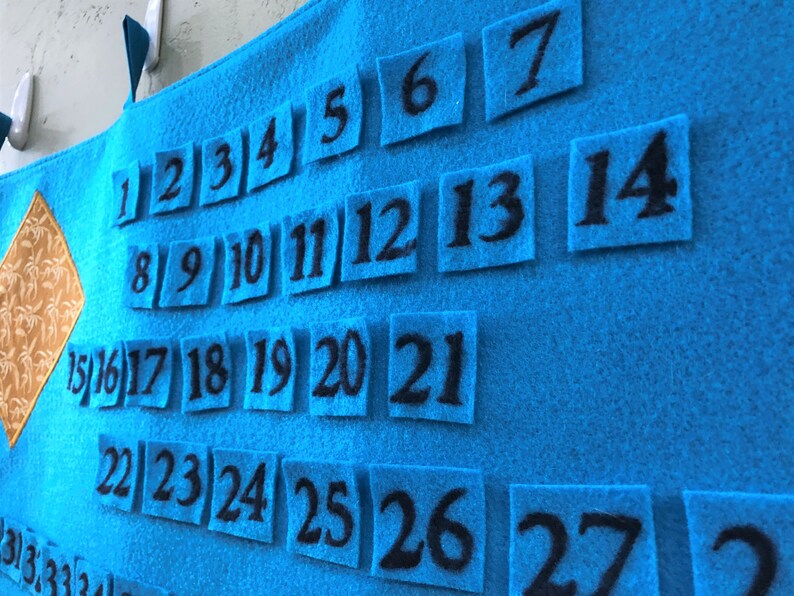 Interactive omer counting calendar blue felt wall hanging etsy