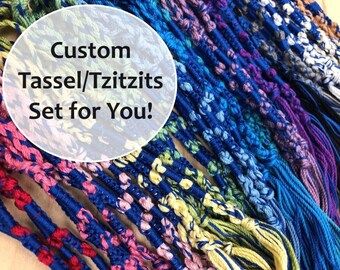Custom Tzit-Tzits/Tassels ~ Choose Your Hook & Loop Type! ~ 4 Tassels Per Set