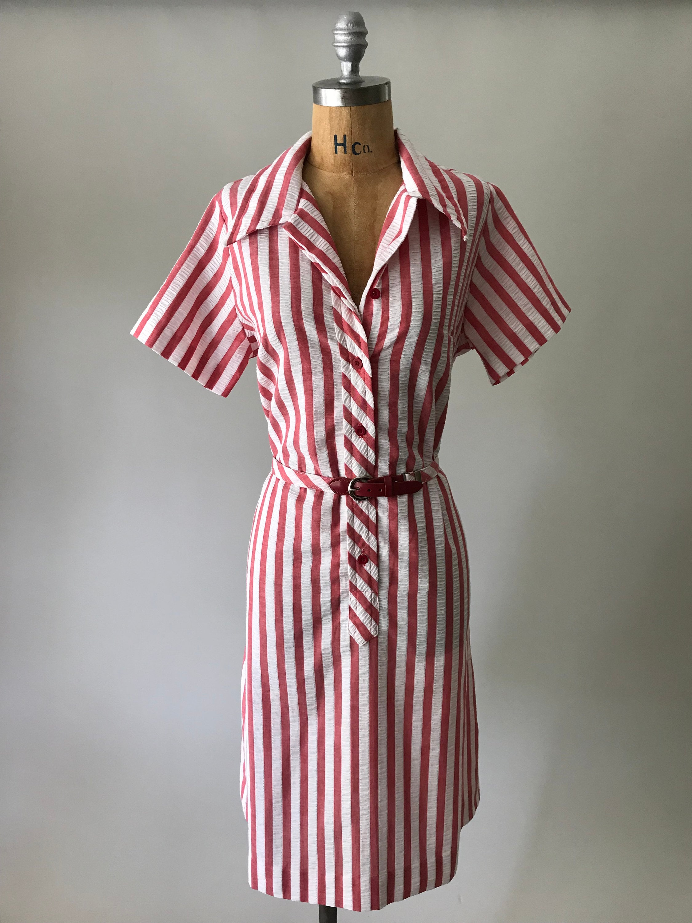 red and white striped outfit