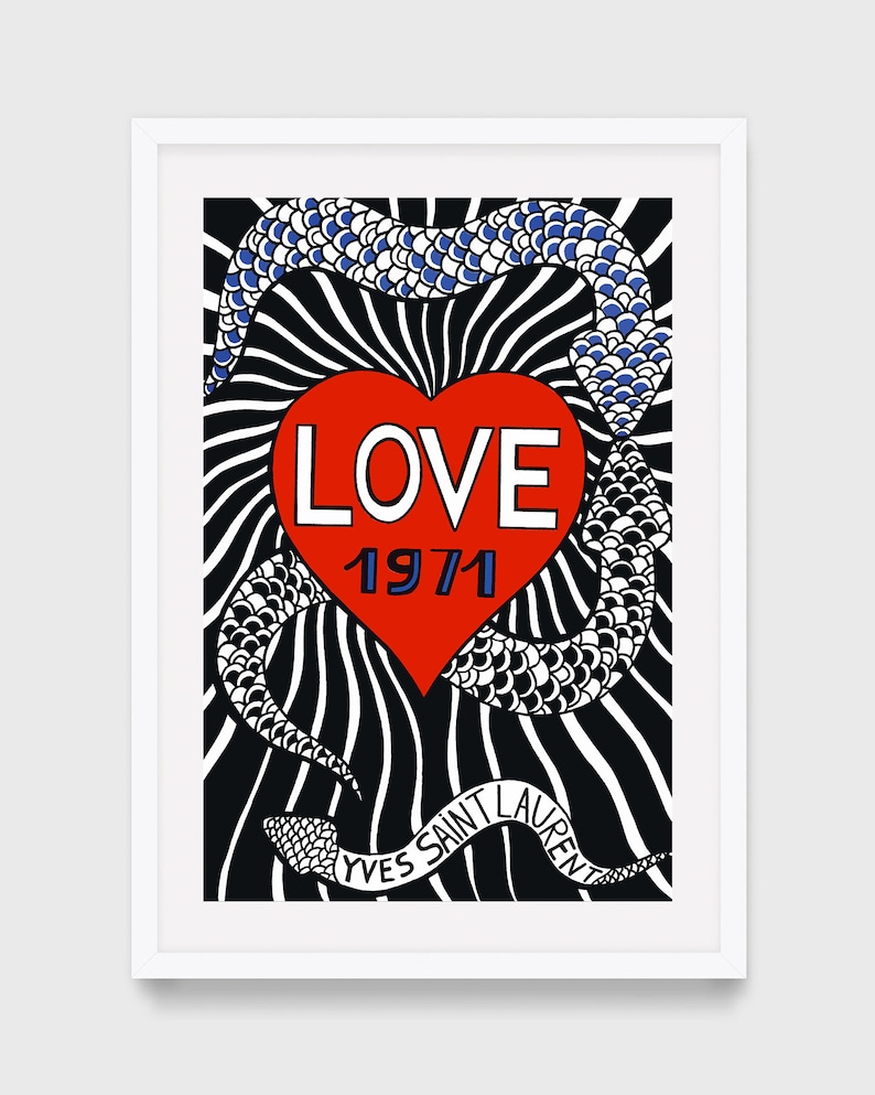 Yves Saint Laurent Love Poster YSL Print 1971 Printable Love Etsy