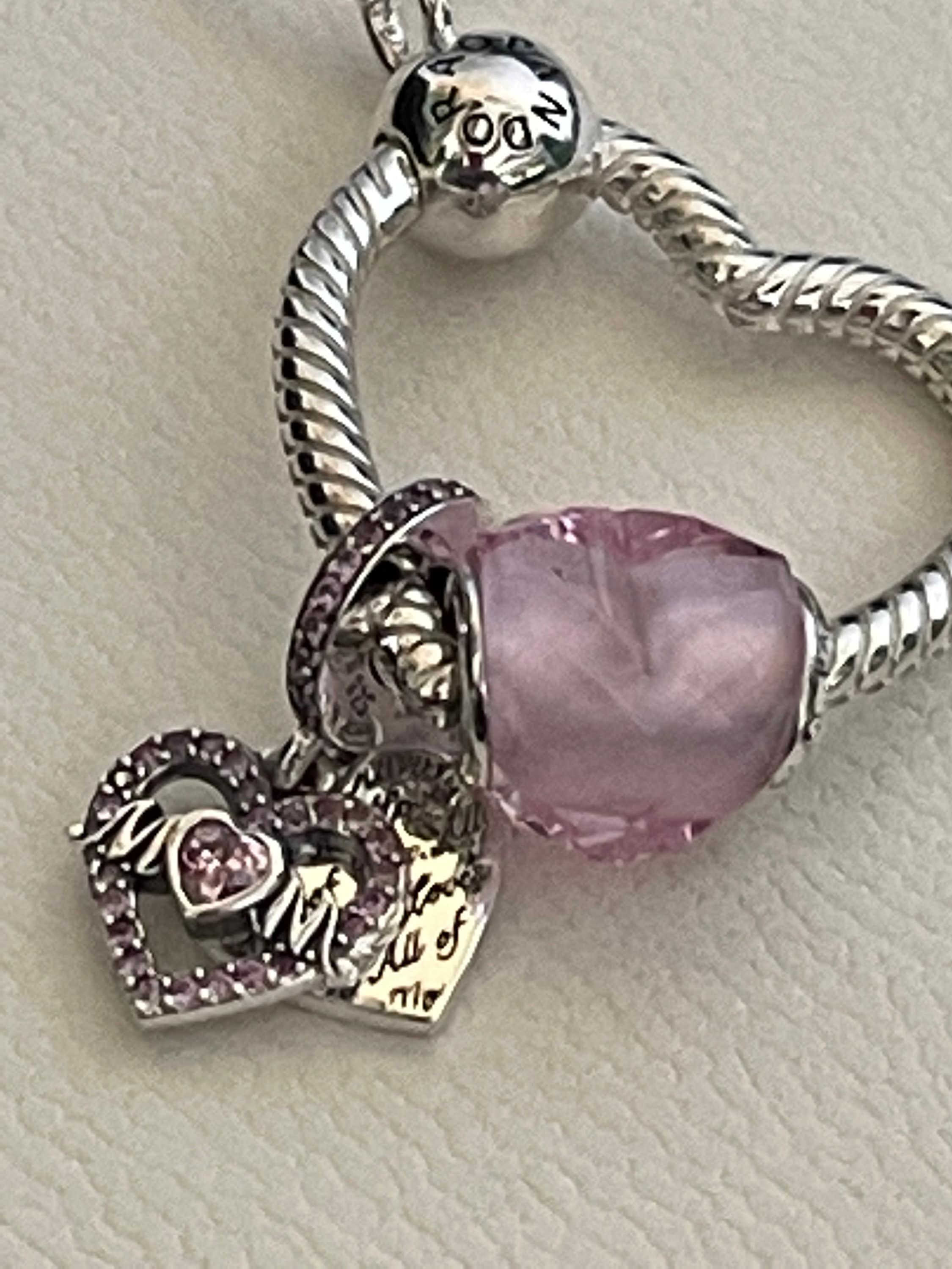 Pandora Necklace Mom Heart O Pendant Necklace Two Charms Etsy