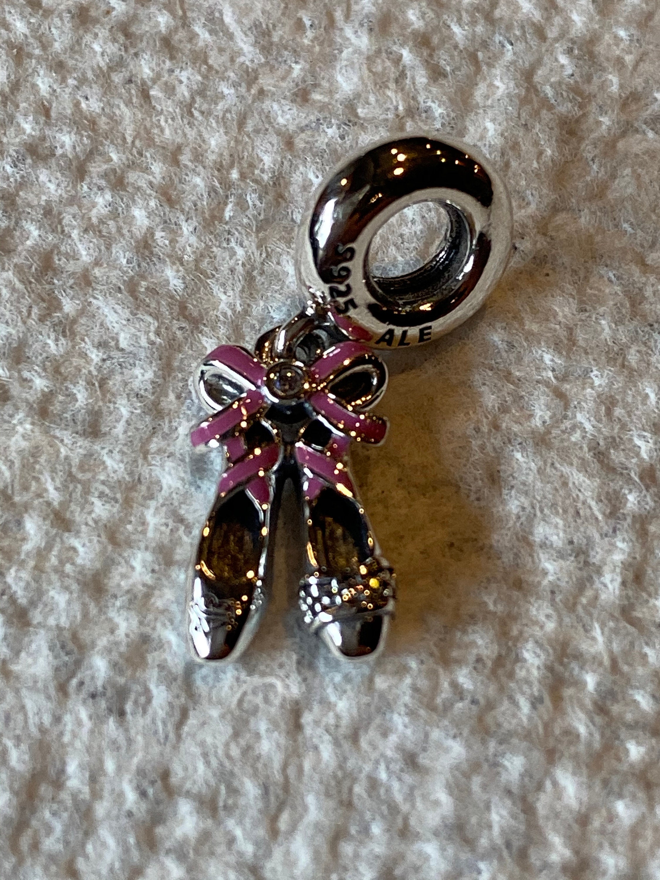 Pandora Charms Pink Ribbon Ballet Shoes Dangle Dance Charms Etsy