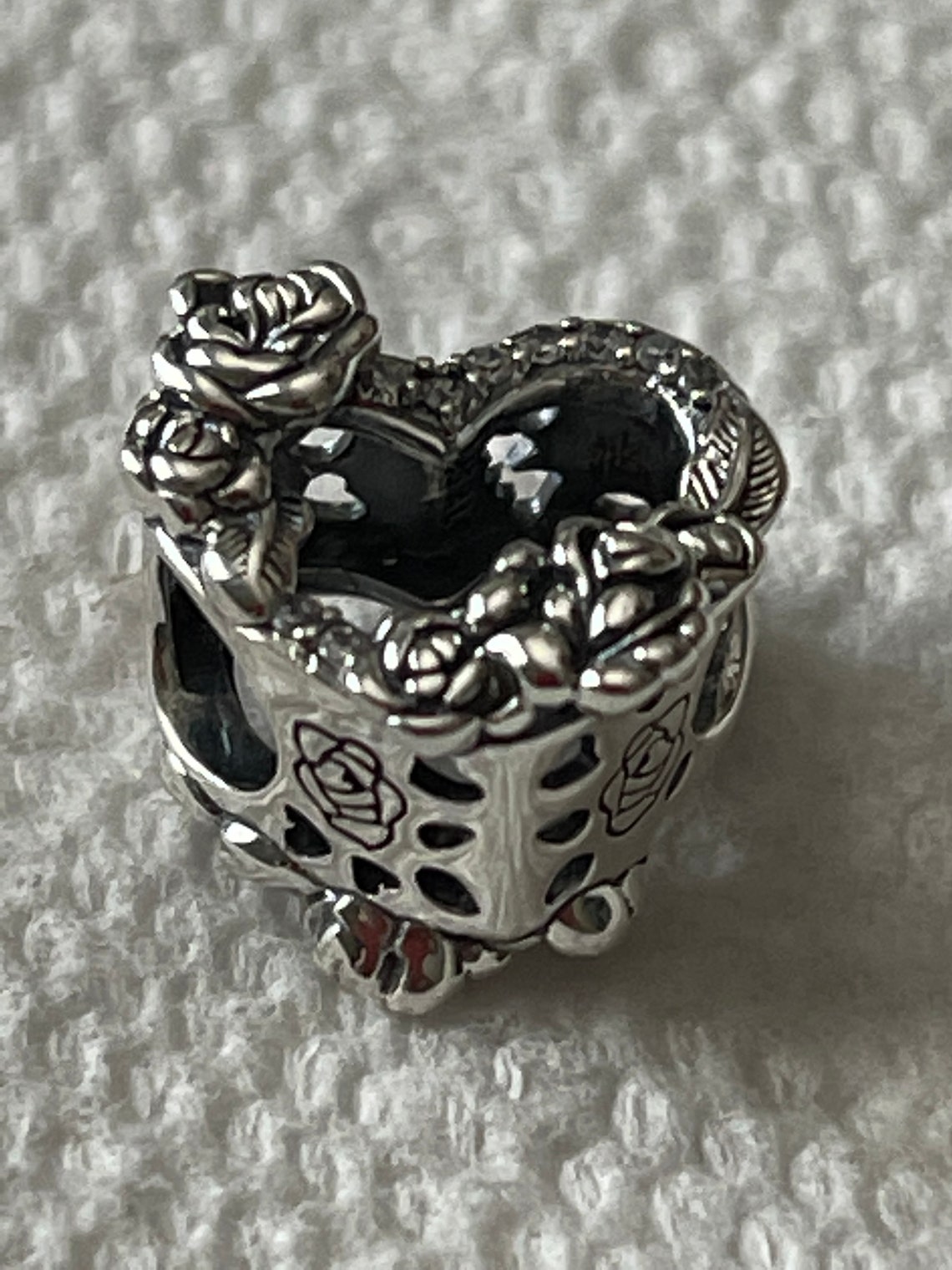 Pandora Charms Open Heart and Rose Charm Flower Charm | Etsy
