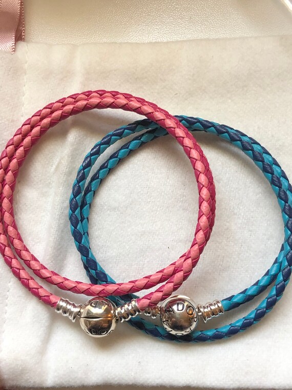 pandora navy leather bracelet